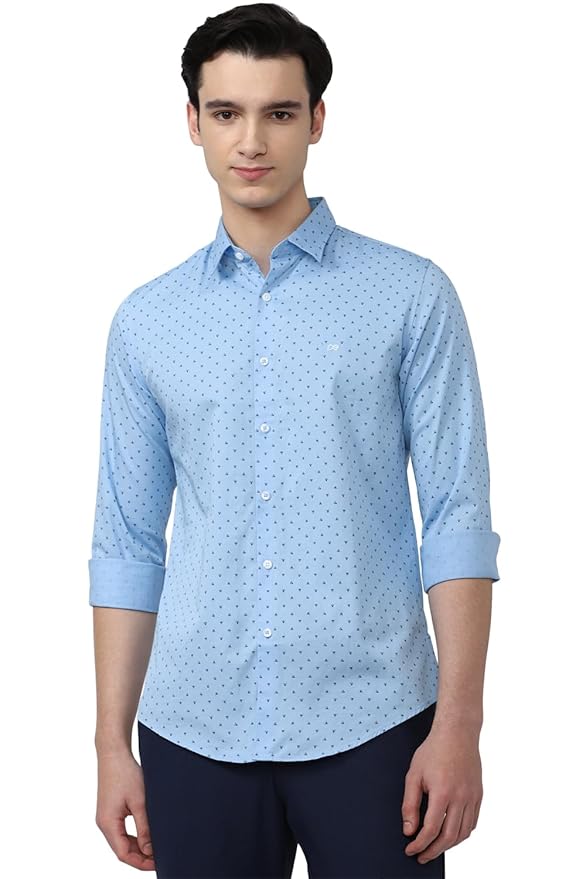 Peter England Men's Printed Slim Fit Party Branded Insignia Full Sleeve Casual Shirt Cotton